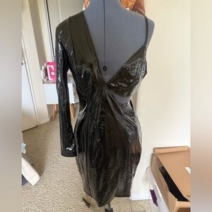 Asymmetrical Latex Going out dress